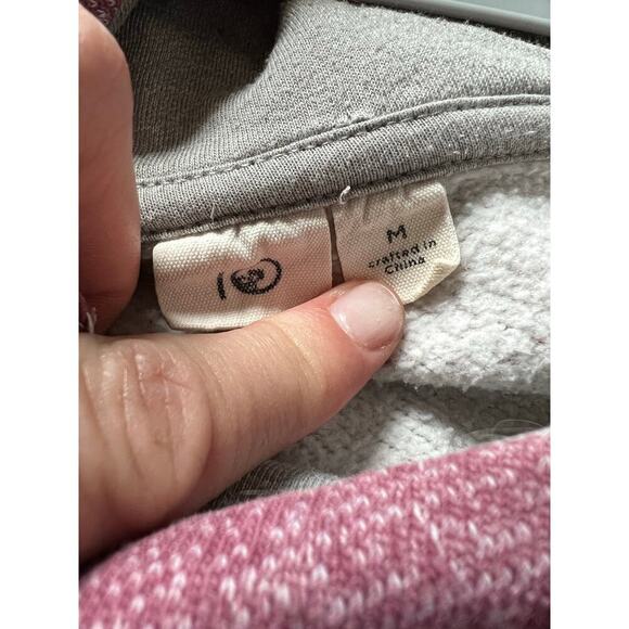 Tentree Color Block Cowl Neck Hoodie, Medium, Pink/Gray, Cotton, Recycled, Soft - Picture 12 of 12